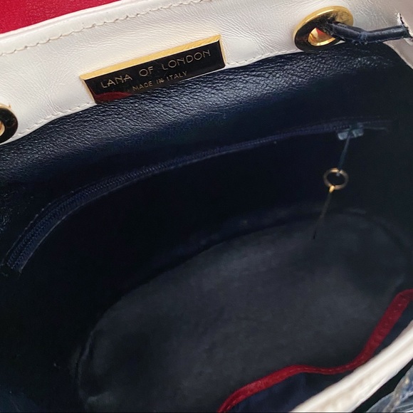 Lana Marks London Tri-Color Mini Alligator Top Handle Crossbody Bucket Bag Italy - Picture 9 of 10